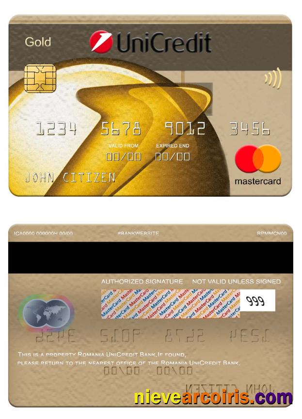 Romania UniCredit Bank mastercard gold